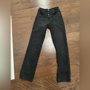 Reformation Cynthia Black Wash High Rise straight jeans